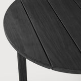 Quatro outdoor coffee table - varnished teak - black - round White Cliff Studio Outdoor Coffee Table