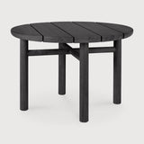 Quatro outdoor coffee table - varnished teak - black - round White Cliff Studio Outdoor Coffee Table
