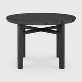 Quatro outdoor coffee table - varnished teak - black - round White Cliff Studio Outdoor Coffee Table
