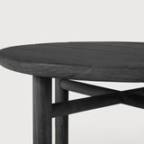 Quatro outdoor coffee table - varnished teak - black - round White Cliff Studio Outdoor Coffee Table