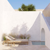 Quatro outdoor side table - teak - round White Cliff Studio Outdoor Side Table