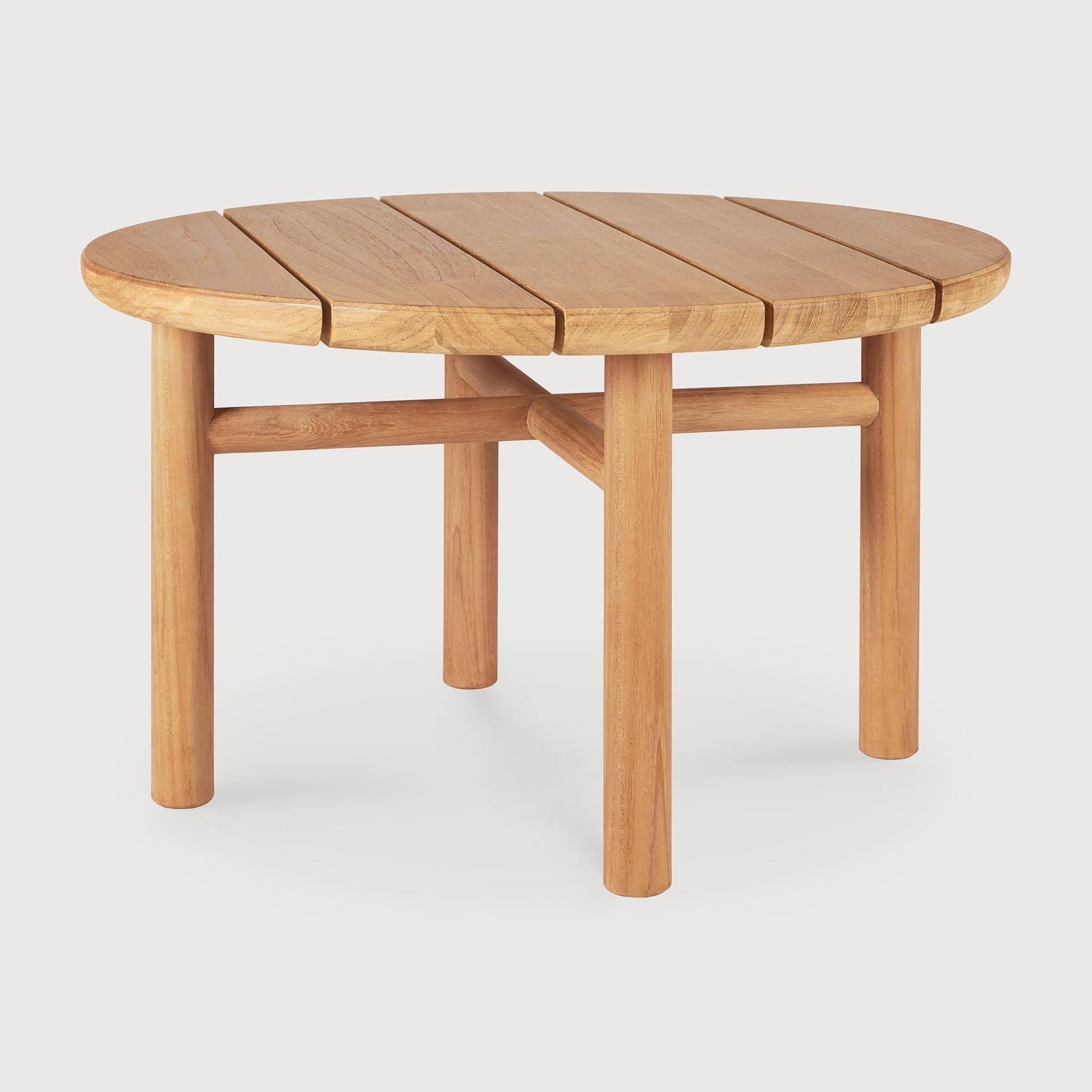 Quatro outdoor side table - teak - round White Cliff Studio Outdoor Side Table