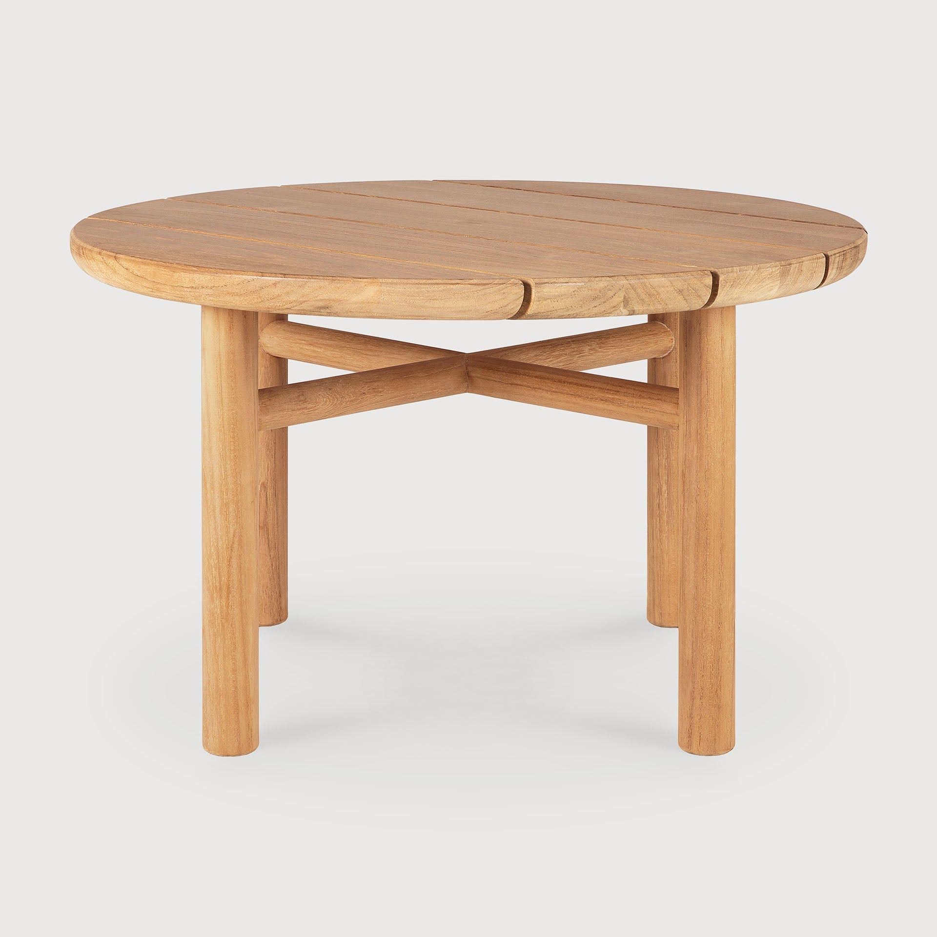 Quatro outdoor side table - teak - round White Cliff Studio Outdoor Side Table