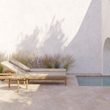 Quatro outdoor side table - teak - round White Cliff Studio Outdoor Side Table