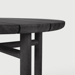 Quatro outdoor side table - varnished teak - black - round White Cliff Studio Outdoor Side Table