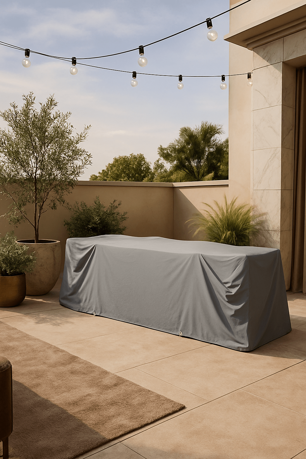 Raincover for Rectangular Outdoor Dining Set White Cliff Studio Outdoor Sofas