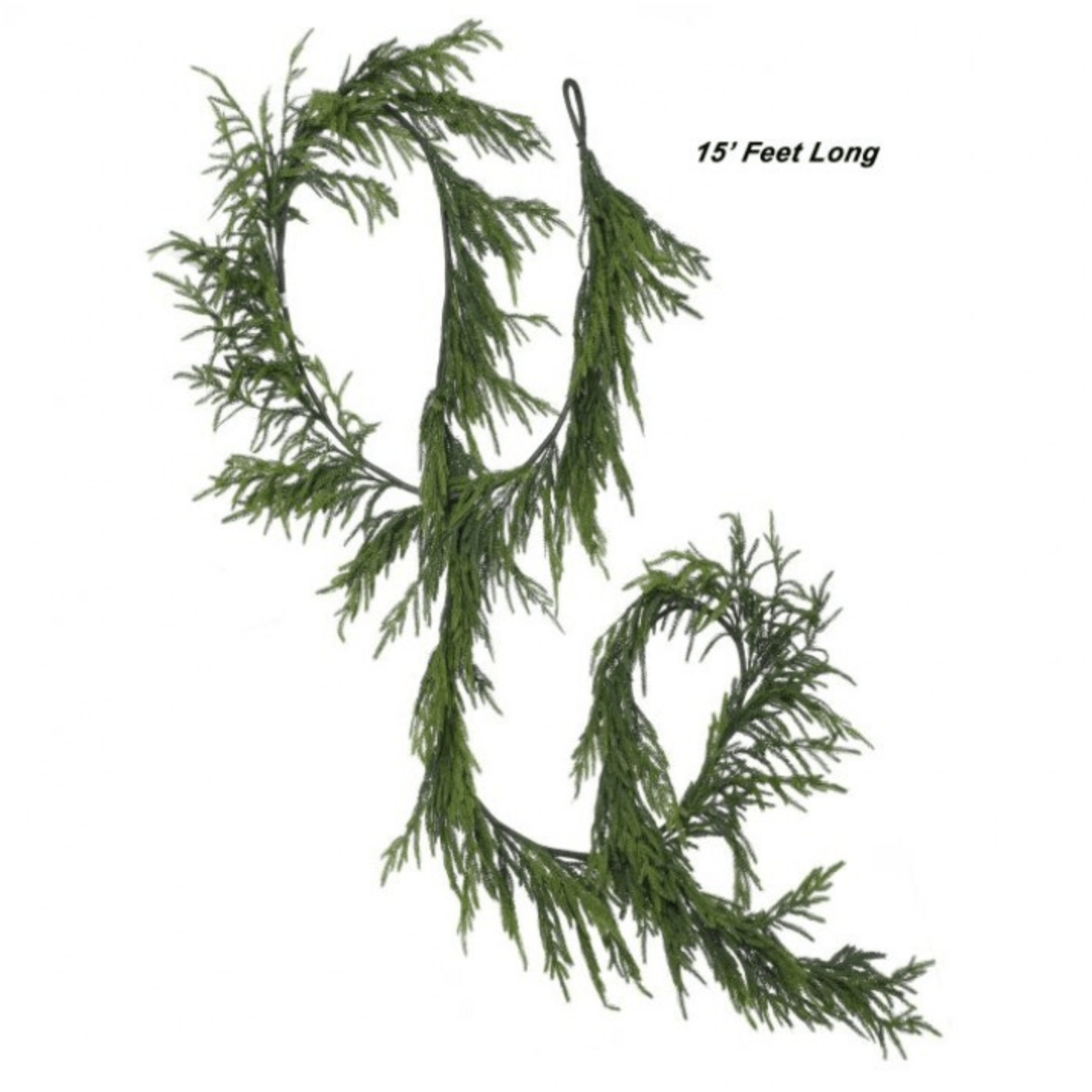 "Real Touch" Norfolk Pine Decorative Garland, 15ft White Cliff Studio Holiday Wreaths and Garlands