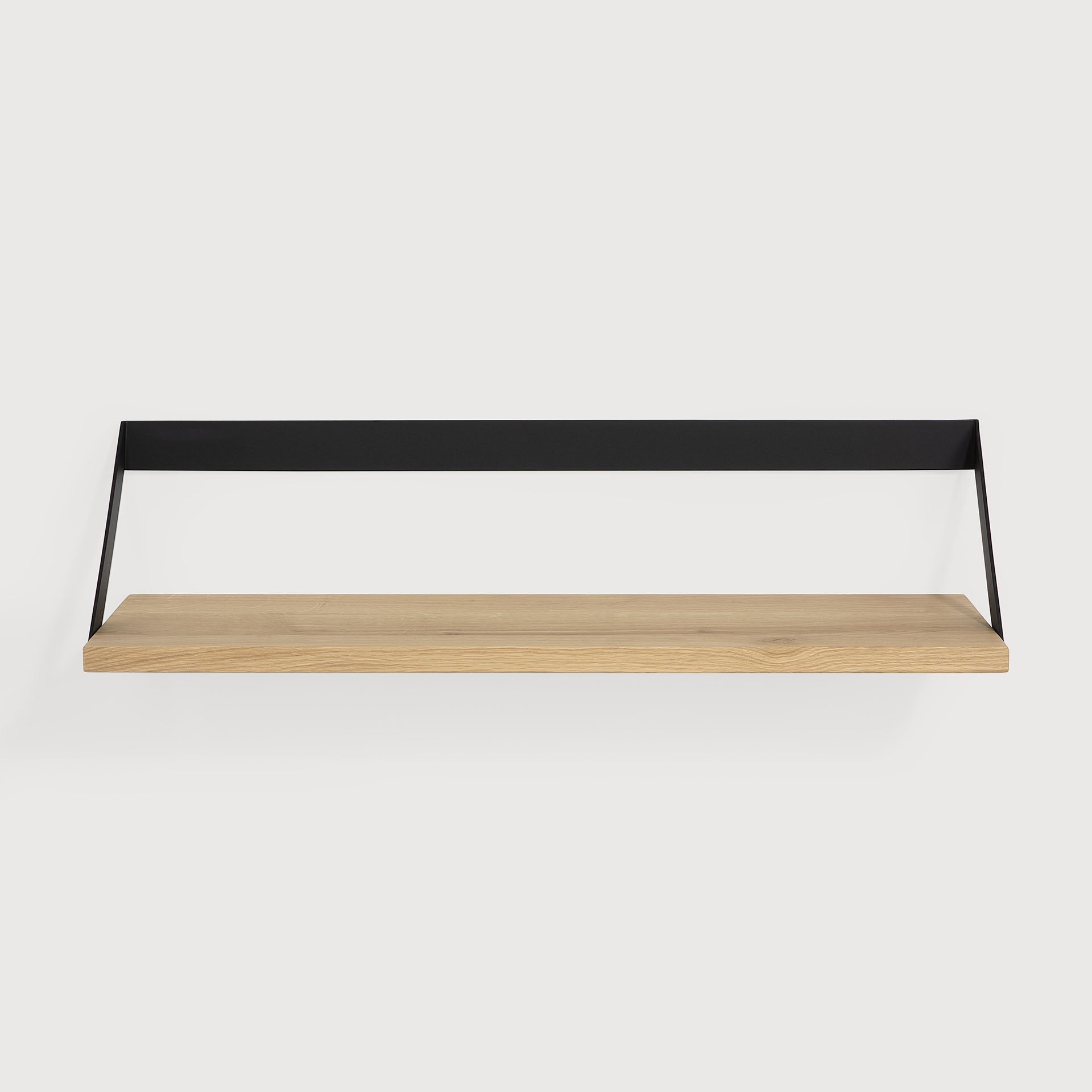 Ribbon shelf - oak - black metal White Cliff Studio Wall Shelf