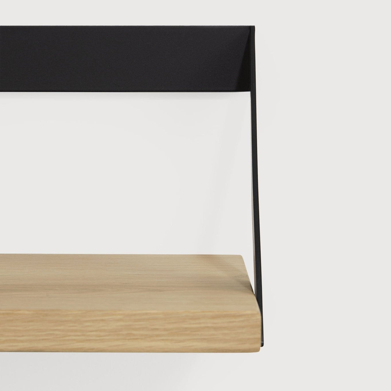 Ribbon shelf - oak - black metal White Cliff Studio Wall Shelf