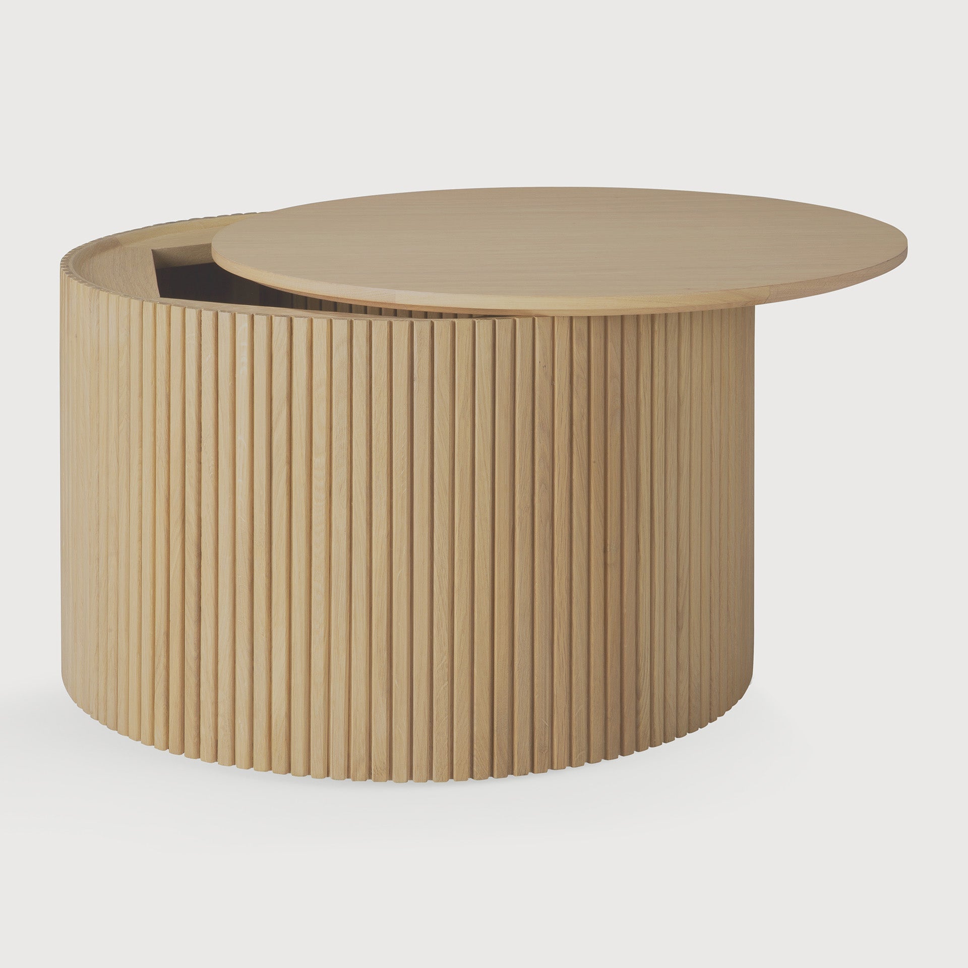 Roller Max coffee table - oak - round - removable cover White Cliff Studio COFFEE TABLE