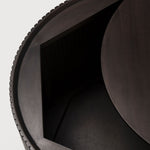 Roller Max coffee table - varnished mahogany - dark brown - round - removable cover White Cliff Studio COFFEE TABLE