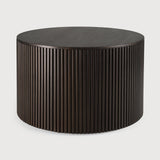 Roller Max coffee table - varnished mahogany - dark brown - round - removable cover White Cliff Studio COFFEE TABLE