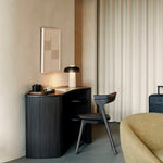 Roller Max desk - varnished mahogany - dark brown - pebble shape White Cliff Studio Desk