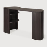 Roller Max desk - varnished mahogany - dark brown - pebble shape White Cliff Studio Desk