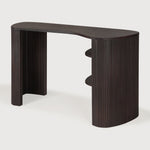 Roller Max desk - varnished mahogany - dark brown - pebble shape White Cliff Studio Desk