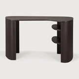 Roller Max desk - varnished mahogany - dark brown - pebble shape White Cliff Studio Desk