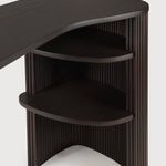 Roller Max desk - varnished mahogany - dark brown - pebble shape White Cliff Studio Desk