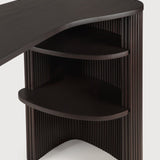 Roller Max desk - varnished mahogany - dark brown - pebble shape White Cliff Studio Desk