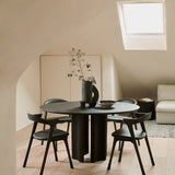 Roller Max dining table - varnished mahogany - dark brown - round White Cliff Studio Dining Table