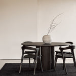 Roller Max dining table - varnished mahogany - dark brown - round White Cliff Studio Dining Table
