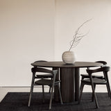 Roller Max dining table - varnished mahogany - dark brown - round White Cliff Studio Dining Table