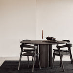 Roller Max dining table - varnished mahogany - dark brown - round White Cliff Studio Dining Table