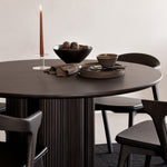 Roller Max dining table - varnished mahogany - dark brown - round White Cliff Studio Dining Table