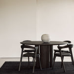 Roller Max dining table - varnished mahogany - dark brown - round White Cliff Studio Dining Table