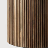 Roller Max outdoor dining table - varnished concrete top - reclaimed teak base - Dark Grey - round White Cliff Studio Outdoor Dining Table