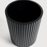 Roller Max paper basket - varnished mahogany - black White Cliff Studio Trash can