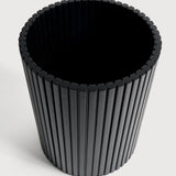 Roller Max paper basket - varnished mahogany - black White Cliff Studio Trash can