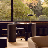 Roller Max paper basket - varnished mahogany - black White Cliff Studio Trash can