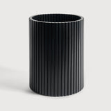 Roller Max paper basket - varnished mahogany - black White Cliff Studio Trash can