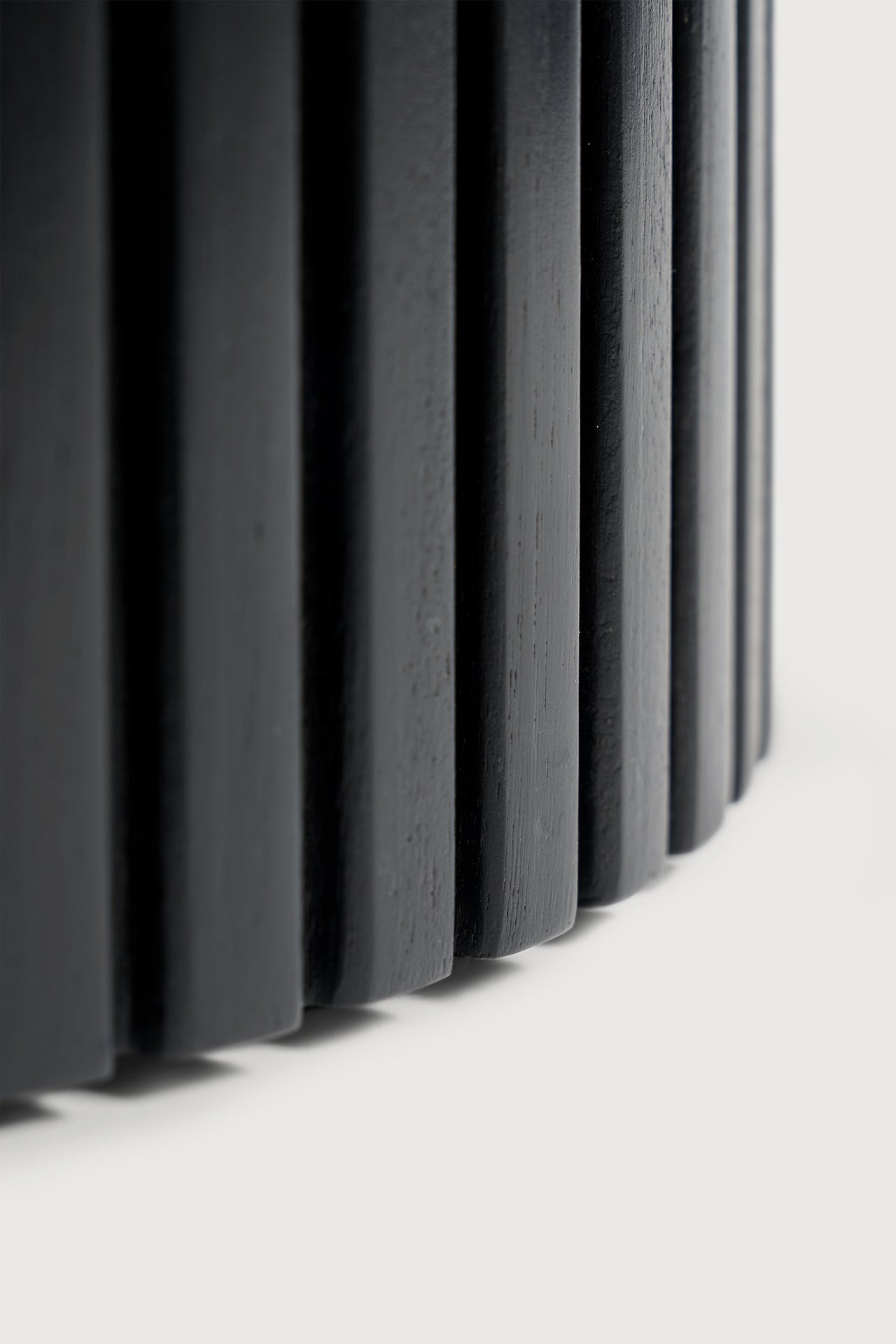 Roller Max paper basket - varnished mahogany - black White Cliff Studio Trash can