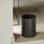 Roller Max paper basket - varnished mahogany - black White Cliff Studio Trash can