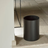 Roller Max paper basket - varnished mahogany - black White Cliff Studio Trash can