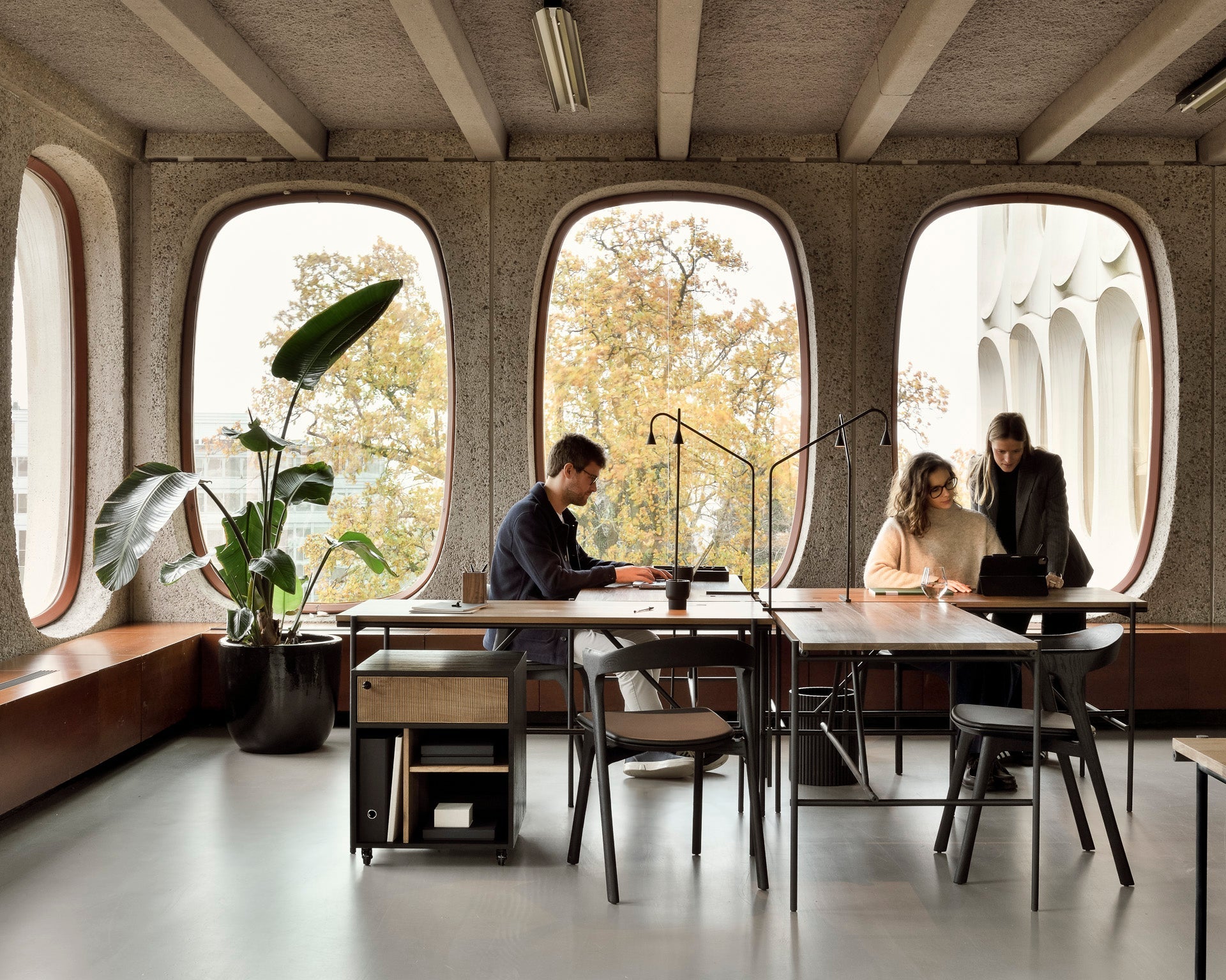 Roller Max paper basket - varnished mahogany - black White Cliff Studio Trash can