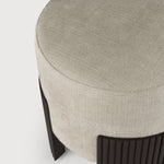 Roller Max pouf - varnished mahogany - dark brown - Rice fabric White Cliff Studio Ottoman