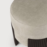 Roller Max pouf - varnished mahogany - dark brown - Rice fabric White Cliff Studio Ottoman