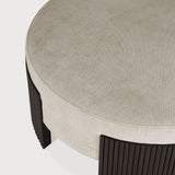 Roller Max pouf - varnished mahogany - dark brown - Rice fabric White Cliff Studio Ottoman