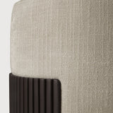 Roller Max pouf - varnished mahogany - dark brown - Rice fabric White Cliff Studio Ottoman