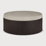 Roller Max pouf - varnished mahogany - dark brown - Rice fabric White Cliff Studio Ottoman