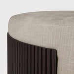 Roller Max pouf - varnished mahogany - dark brown - Rice fabric White Cliff Studio Ottoman