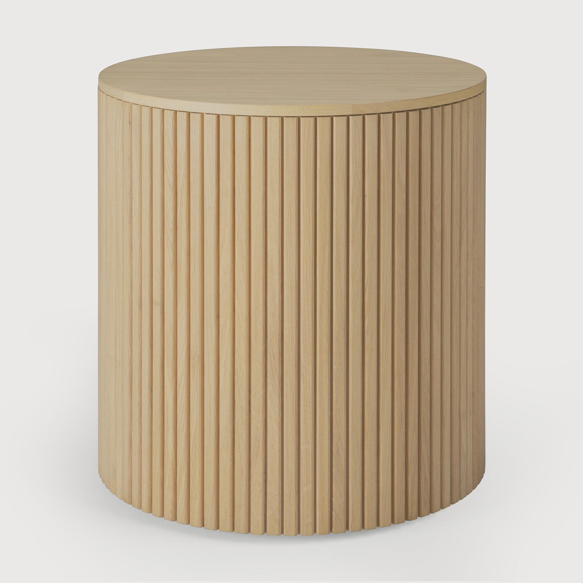Roller Max side table - oak - round - removable cover White Cliff Studio Side Table