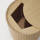 Roller Max side table - oak - round - removable cover White Cliff Studio Side Table