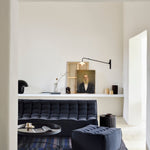 Roller Max side table - varnished mahogany - dark brown - round - removable cover White Cliff Studio Side Table