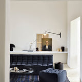 Roller Max side table - varnished mahogany - dark brown - round - removable cover White Cliff Studio Side Table