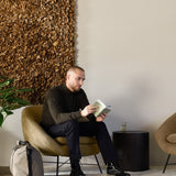 Roller Max side table - varnished mahogany - dark brown - round - removable cover White Cliff Studio Side Table