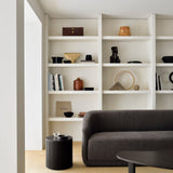 Roller Max side table - varnished mahogany - dark brown - round - removable cover White Cliff Studio Side Table