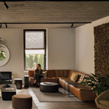 Roller Max side table - varnished mahogany - dark brown - round - removable cover White Cliff Studio Side Table